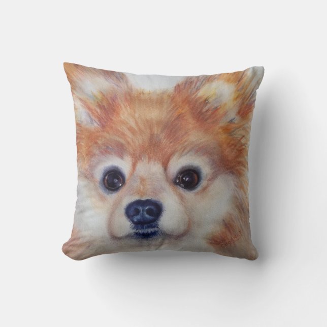 COUSSIN MONOGRAMME GOLDEN POMERANIEN (Recto)