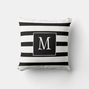 Coussin Monogramme Grandes noires et blanches