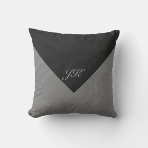 Coussin Monogramme gris ardoise