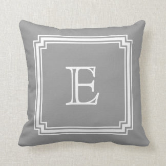 Coussin Monogramme gris entaillé d'arrière - plan de cadre