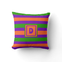 Monogramme Halloween violet orange et vert
