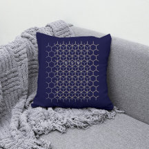 Monogramme hexagone motif bleu foncé geek initiale