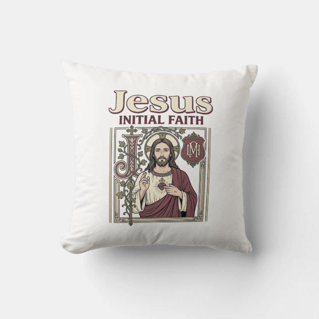 Coussin Monogramme initial de Jésus Foi Monogramme initial (Recto)