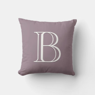 Coussin Monogramme Initial Lettre Personnalisée Violet