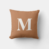Monogramme Initial Orange Rouille Blanc Couleur Mo