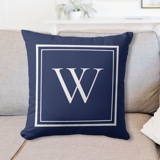 Coussin Monogramme Initial Personnalisé Classique Nom (Créateur téléchargé)