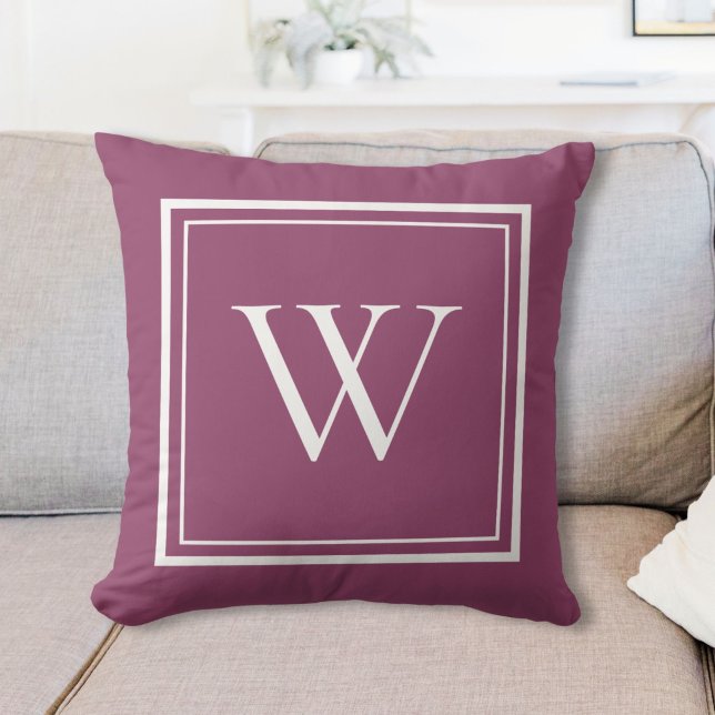 Coussin Monogramme Initial Personnalisé Classique Nom (Créateur téléchargé)