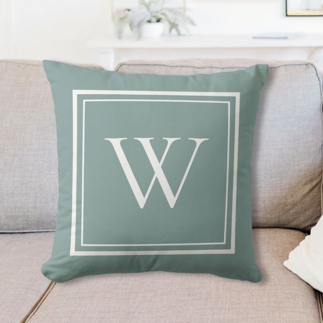 Coussin Monogramme Initial Personnalisé Classique Nom (Créateur téléchargé)