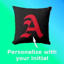 Monogramme initial rouge simple noir solide