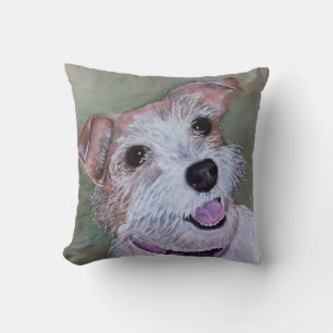 COUSSIN MONOGRAMME JACK RUSSELL DOUX