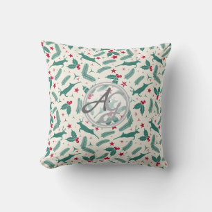 Coussin Monogramme Jours fériés Décor Stag Holly Folk