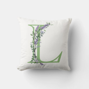 Coussin Monogramme L Lavande Eucalyptus