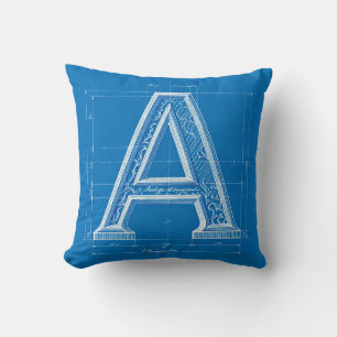 Coussin Monogramme lettre A plan