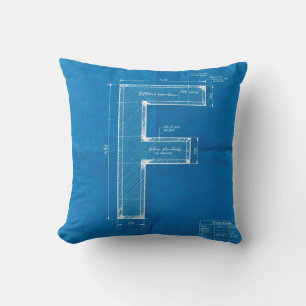 Coussin Monogramme lettre F plan