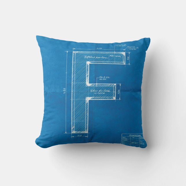 Coussin Monogramme lettre F plan (Recto)