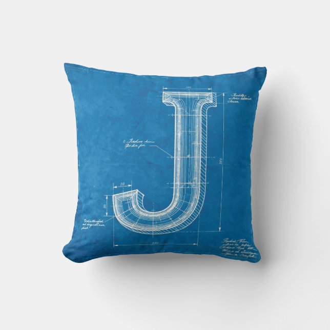 Coussin Monogramme lettre J plan (Recto)