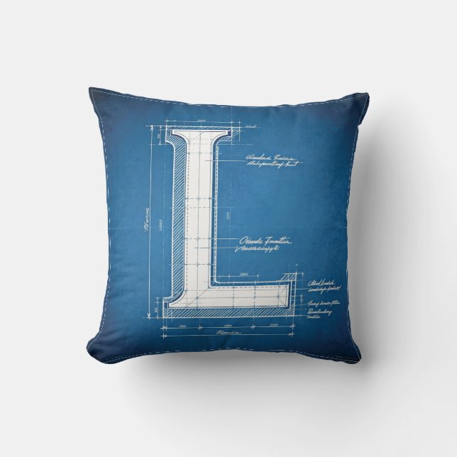Coussin Monogramme lettre L plan (Recto)