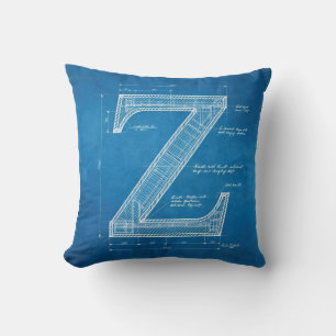 Coussin Monogramme lettre Z plan
