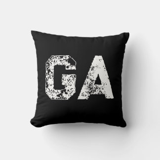 Coussin Monogramme Lettres Initiales Noir Blanc Simple