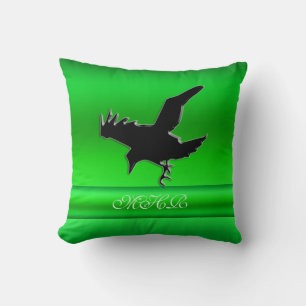 Coussin Monogramme, logo Black Raven sur l'effet chrome ve