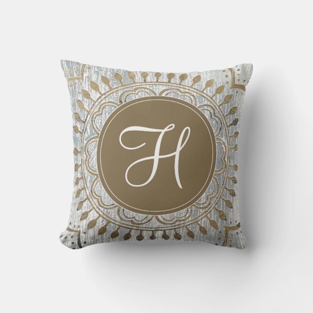 Coussin Monogramme | Mandala Gold Design (Recto)
