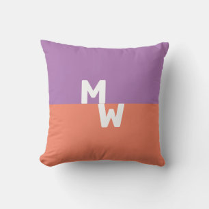 Coussin Monogramme Minimaliste Carré Code QR Pastel