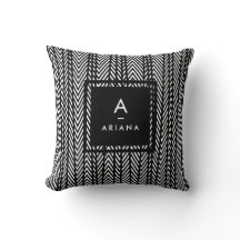 Coussin monogramme moderne branché