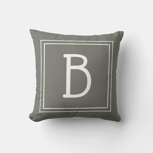 Coussin Monogramme Moderne de la Famille Initiales Style V (Recto)