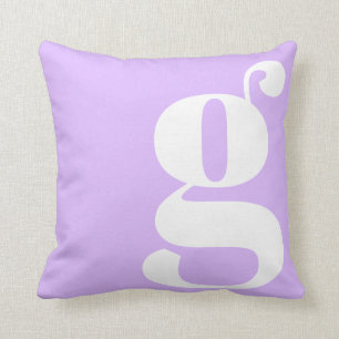 Coussin Monogramme Moderne Lettre Initiale Lavande Pastel