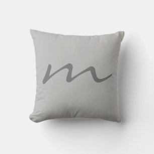 Coussin monogramme moderne tendance gris professionnel