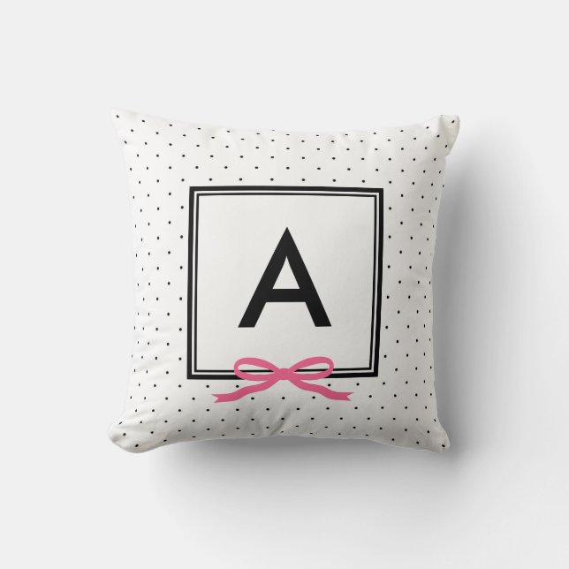 Coussin Monogramme Motif Pic Pink Ribbon (Recto)