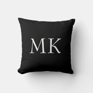 Coussin Monogramme noir blanc