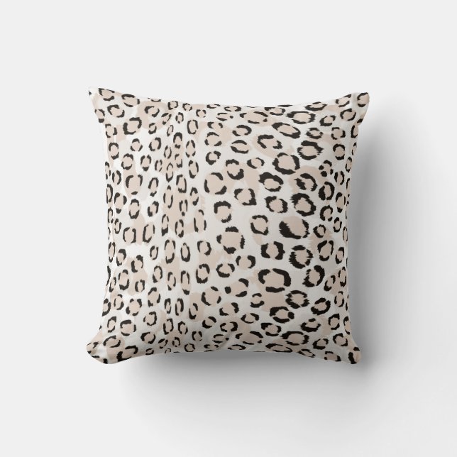 Coussin Monogramme noir et blanc chic d'impression de (Recto)