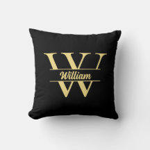 Monogramme noir et or | Script initial élégant