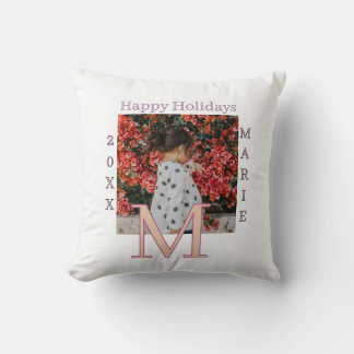 COUSSIN MONOGRAMME NOM PHOTO ANNEE NOEL HOLI