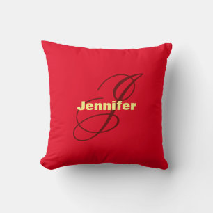 Coussin Monogramme Nom propre Initiale moderne Plaine mini