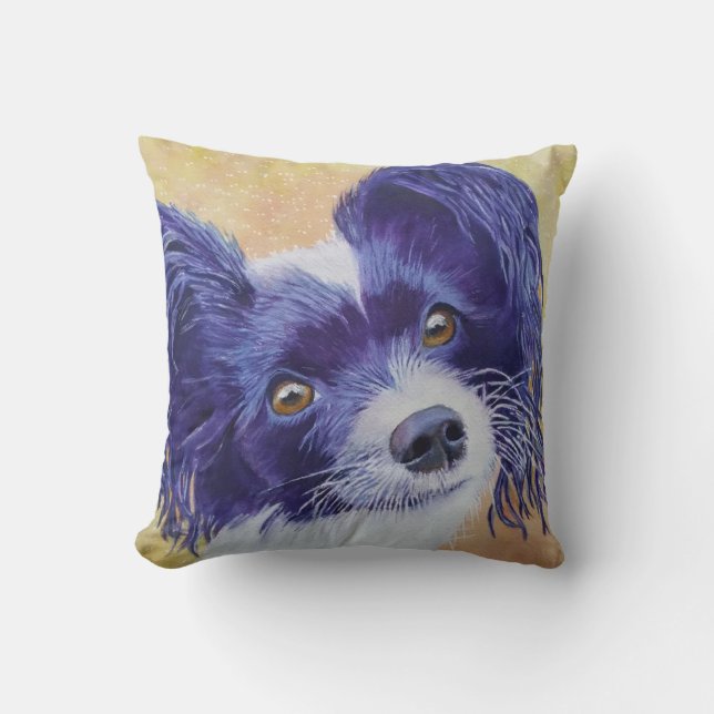 COUSSIN MONOGRAMME PAPILLON NOIR ET BLANC (Recto)