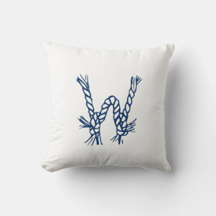 Coussin Monogramme personnalisé bleu blanc