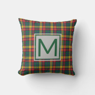 Coussin Monogramme personnalisé Buchanan Plaid Tartan