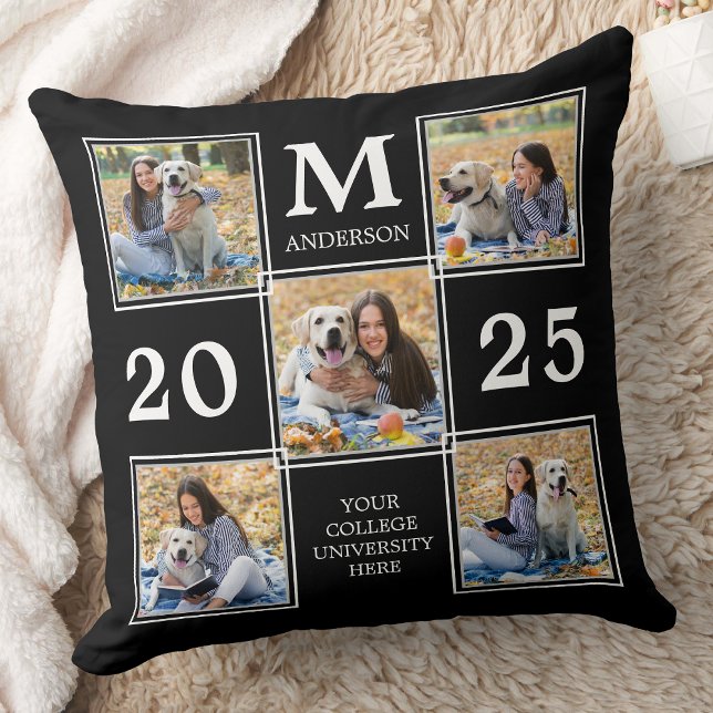 Coussin Monogramme personnalisé - collage photo (Créateur téléchargé)