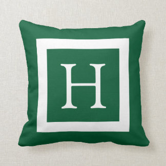 Coussin Monogramme personnalisé de Hunter Green