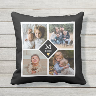 Coussin Monogramme personnalisé de la famille de collecti