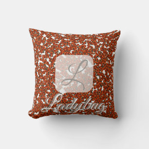 Coussin monogramme personnalisé de Ladybug