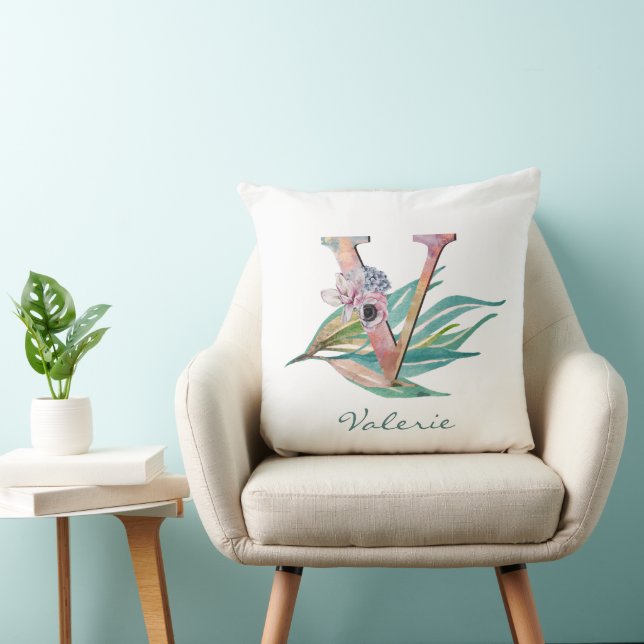 Coussin Monogramme personnalisé en forme de lettre V avec  (Chaise)