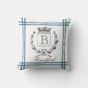 Coussin Monogramme personnalisé en français de style vinta