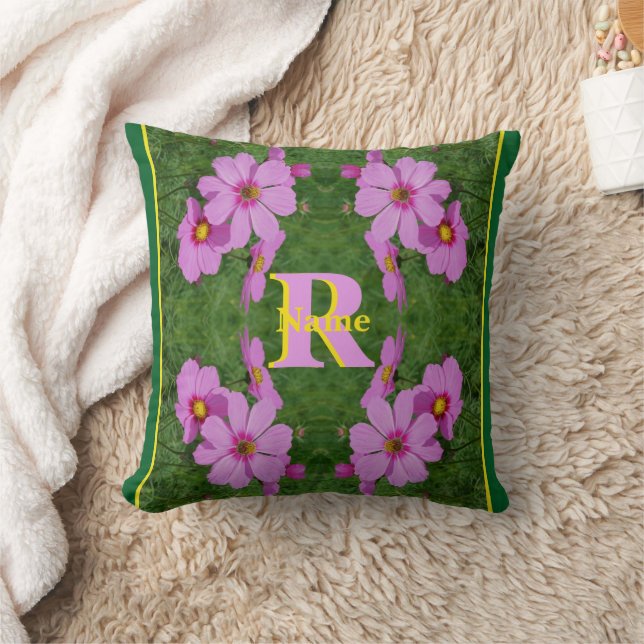 Coussin Monogramme personnalisé initial nom Art de marguer (Couverture)
