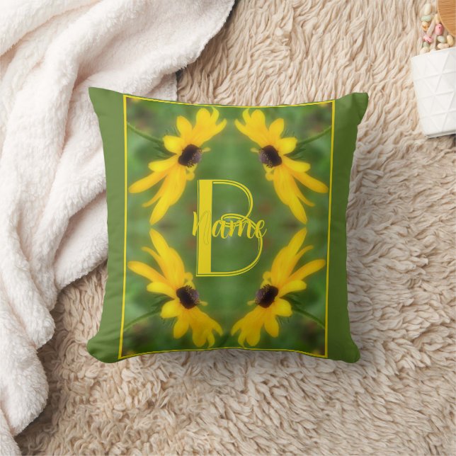 Coussin Monogramme personnalisé initial nom Art Susan aux  (Couverture)
