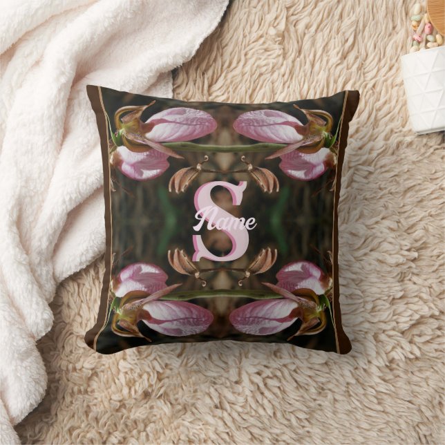 Coussin Monogramme personnalisé initial nom Dame Sabot Fle (Couverture)
