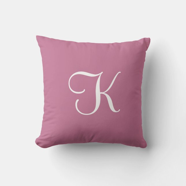 Coussin Monogramme Personnalisé Moderne Élégant Solide Mau (Recto)