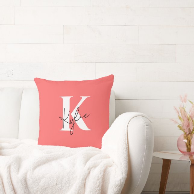Coussin Monogramme personnalisé moderne et dynamique - (Canapé)